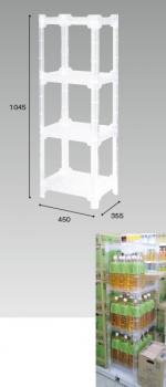 ユニットラック　4段　キャスター無