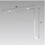 L型ｽﾗｲﾄﾞﾏｸﾞﾈｯﾄPOP　ﾍﾞｰｽ白H340～570×W300